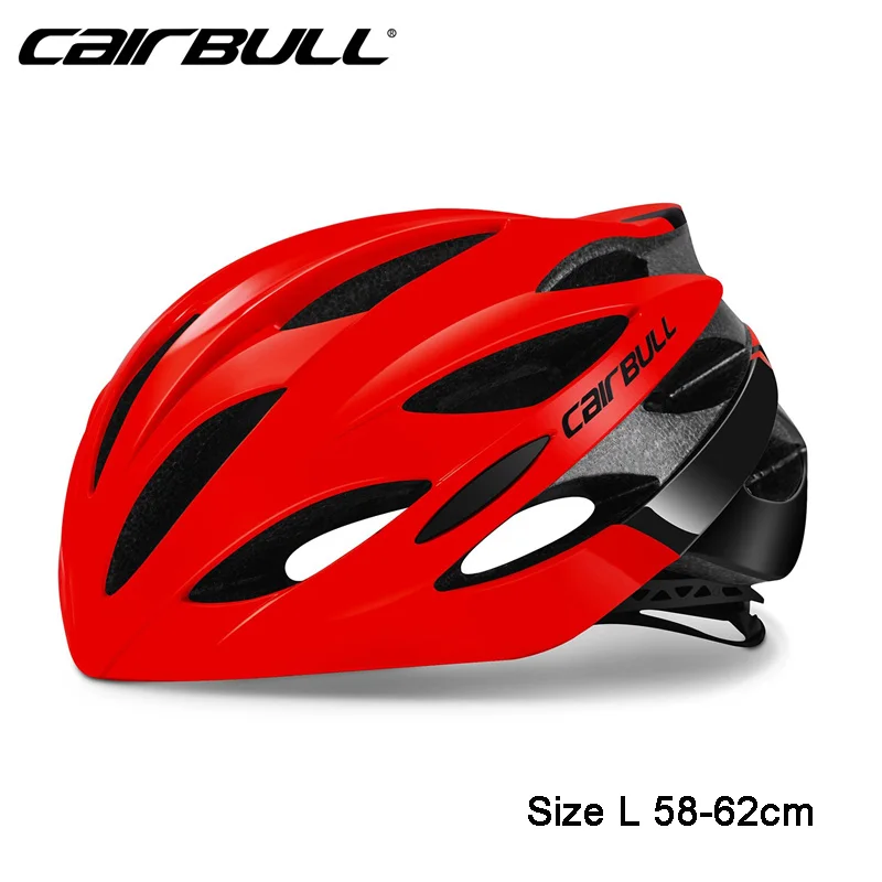 CAIRBULL велосипедные шлемы Mtb дорожный шлем для мужчин и женщин EPS+ PC сверхлегкие шлемы Capacete da bicicleta велосипедный шлем 54-62 см - Цвет: Red L