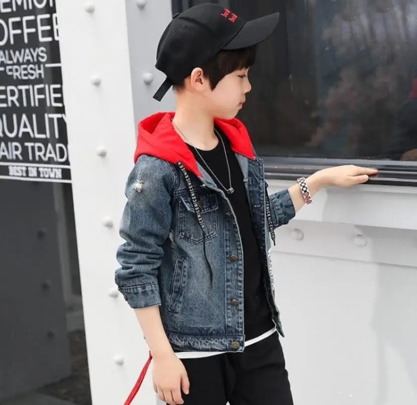 Boy Jacket coats for Kids Jeans Outerwear children Denim clothing boy hooded jackets spring autumn Boys Clothes 2-7 Years |