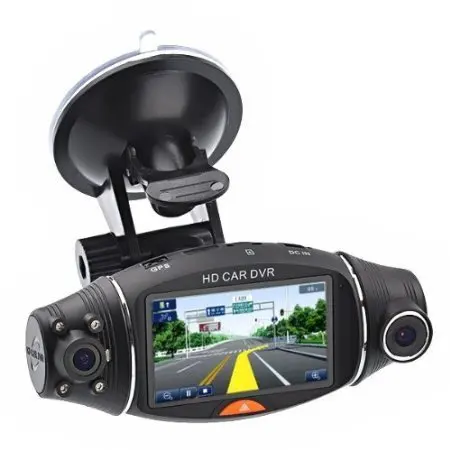 Лучший Автомобильный видеорегистратор R310 Двойной объектив Dash Cam HD1080P видео Регистраторы DVR Камера G-sensor 2," ЖК-дисплей инфракрасный Ночное видение с gps