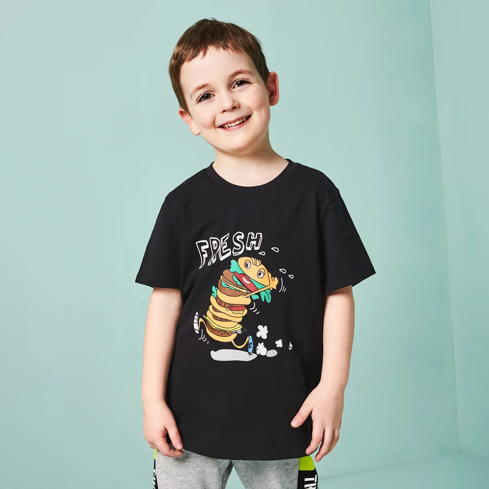 

Balabala cotton panelled printing pattern autumn T shirts for boys short sleeve t-shirt for boys toddler kid cartoon tshirts