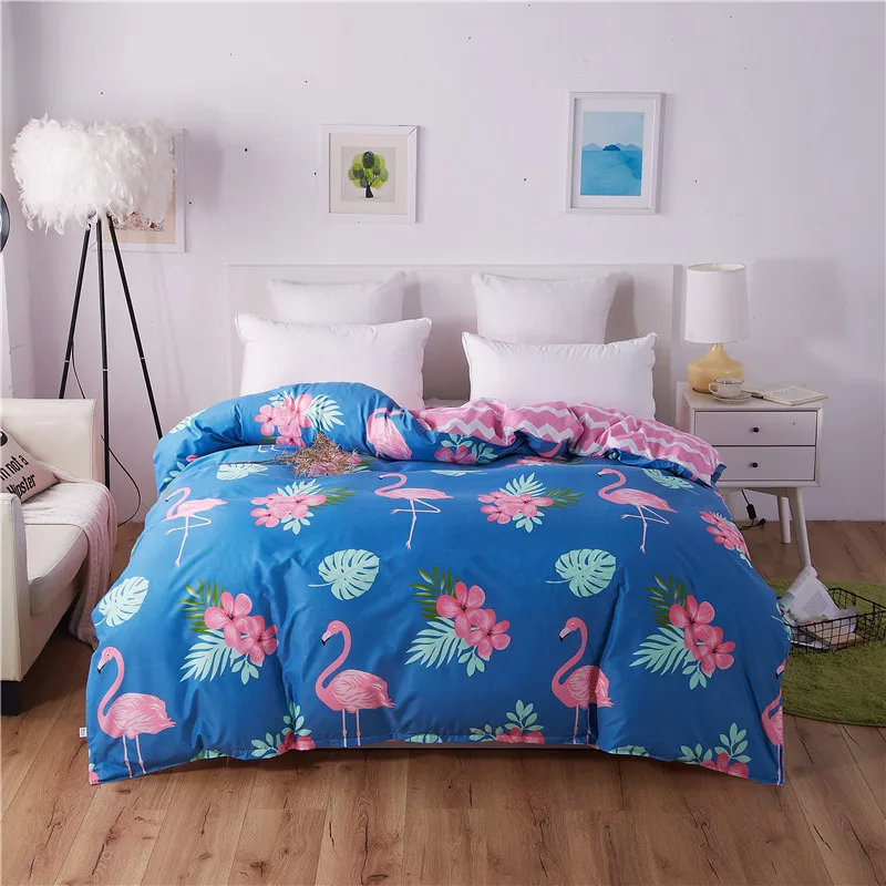 1 шт. Фламинго узор полиэфирный пододеяльник 150x200 см 180x200 200x230 220x240 4 Размеры