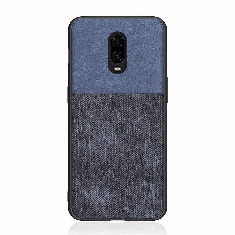 

For Oneplus 6 Case Jeans Texture PU Leather For Oneplus 6t Case Vintage Cloth Spliced Cover For Oneplus 5T One Plus 5 6t 6 Case