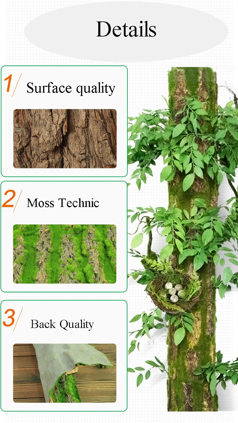 2 размера имитация зеленого дерева кора домашний канализационный Декор поддельное дерево кора мох свадебное украшение трава искусственные растения