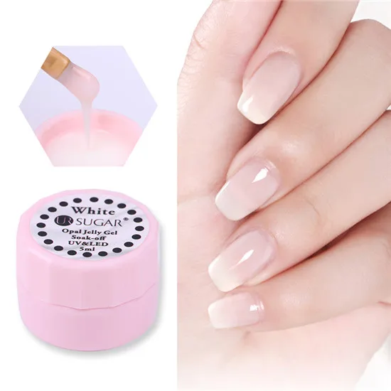 UR SUGAR, 5 мл, УФ-лак для ногтей, однотонный, чистый цвет, покрытие, УФ светодиодный Гель-лак для дизайна ногтей - Цвет: Opal Jelly Gel