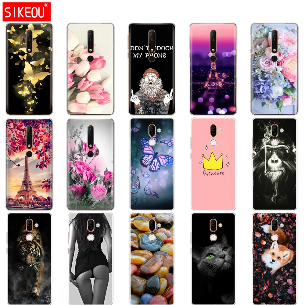 

Silicon case for Nokia 6 6.1 7 plus 8 9 nokia 6 2018 x5 x6 case soft tpu phone back cover Coque bumper painting pattern flower