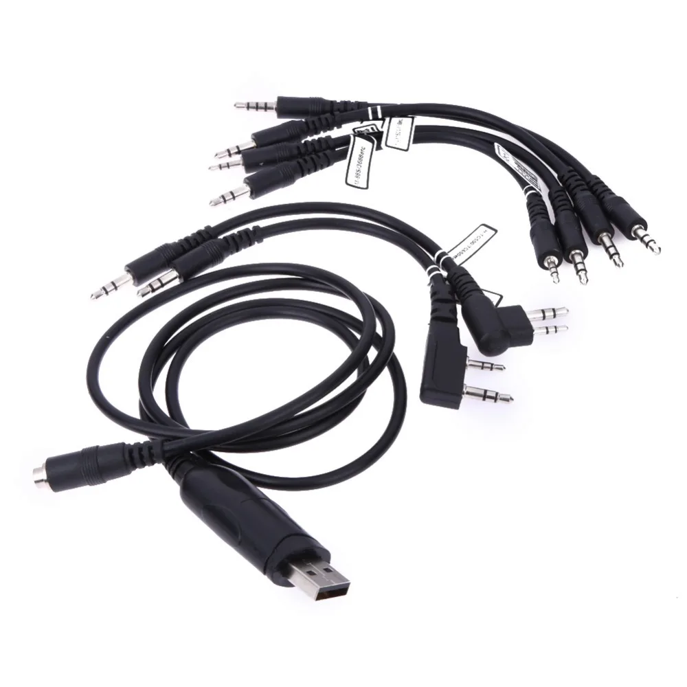 

FW1S 6 in 1 USB Programming Cable Adapter Cables For HYT BAOFENG UV-5R KENWOOD Radio For Walkie Talkie Accessary