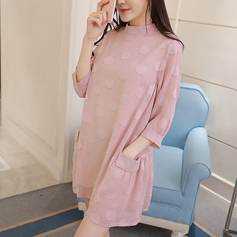 

2017 summer pregnant women maternity blouse cowboy plaid temperament long sleeve cotton tops pregnancy clothing