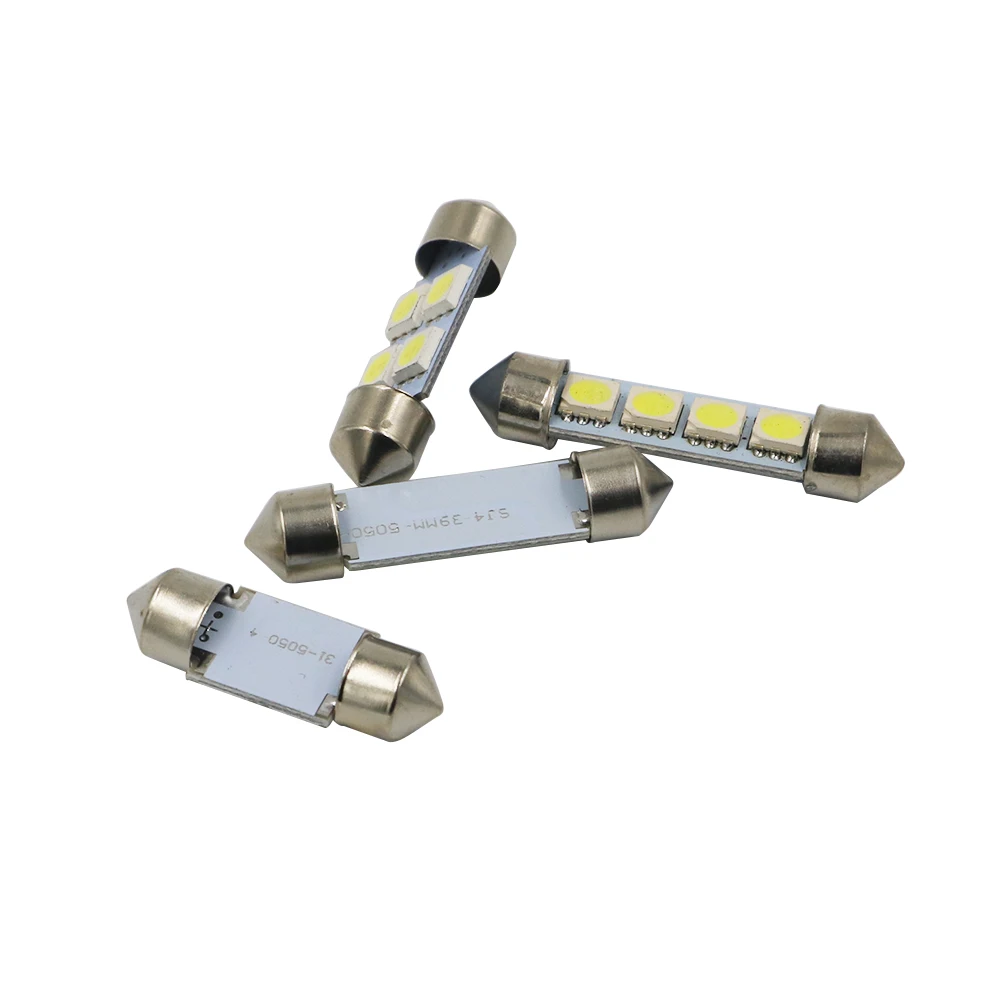 YSY 50 шт. Festoon 5050 4SMD 31/36/39/41 мм Автомобильный светодиодный авто свет 12В Белый festoon C5W