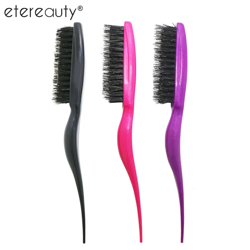 

ETEREAUTY Boar Bristle Brush Salon Comb Hair Teasing Brush for Hair Salon (Random Color)