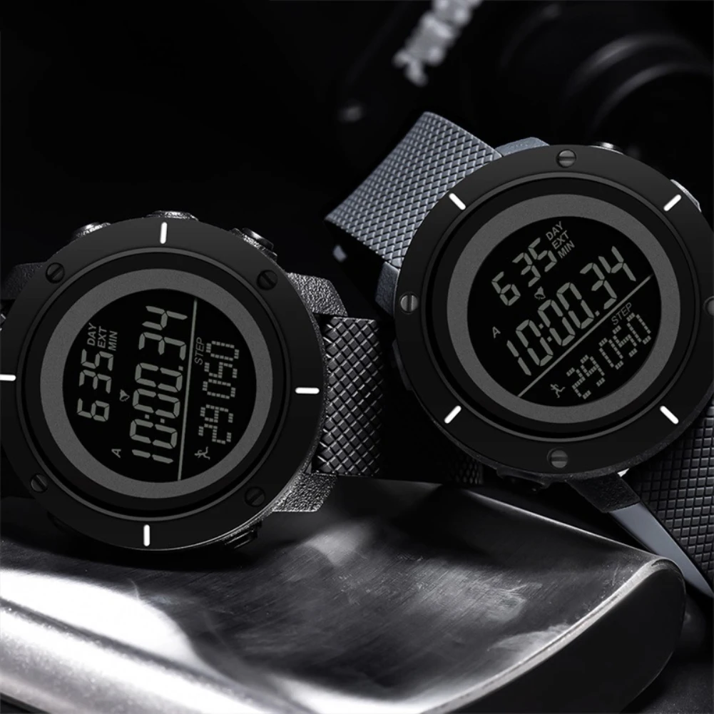 Многофункциональный Открытый Водонепроницаемый Подсветка Шаг Граф Для мужчин спортивные наручные часы военной электроники армия часы
