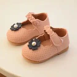 Летние Нескользящие повседневные прогулочные туфли на плоской подошве с цветочным принтом для маленьких девочек; сникерсы на мягкой