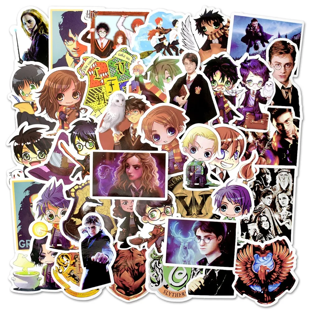 50Pcs Harry Potter Stickers Graffiti Funny JDM Anime Stickers for Children Laptop Bicycle Suitcase Luggage Skateboard Car Decals-1350-2