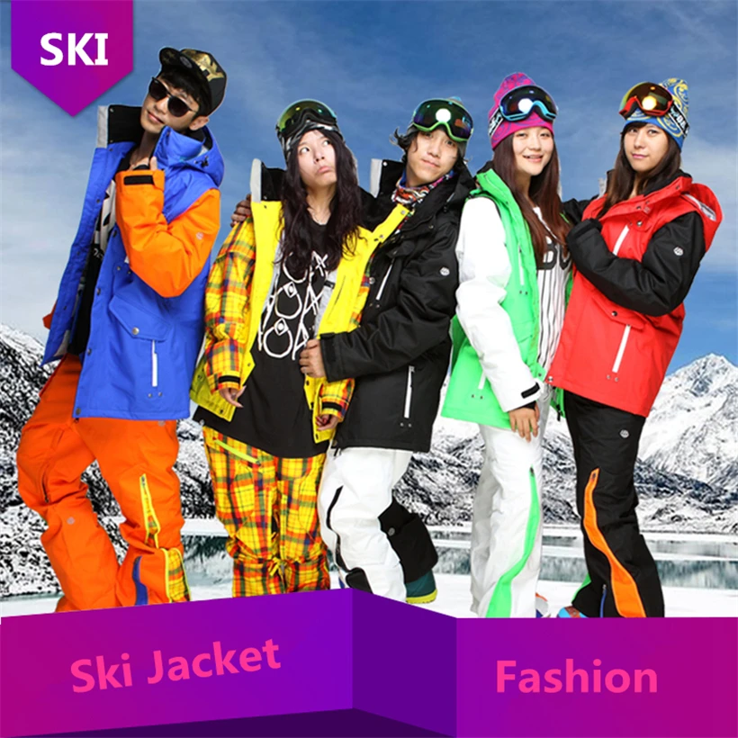 

New Winter Single plate Double plate Ski Suit America Thickened Waterproof Breathable Warm Outdoor Ski Jacket European Style