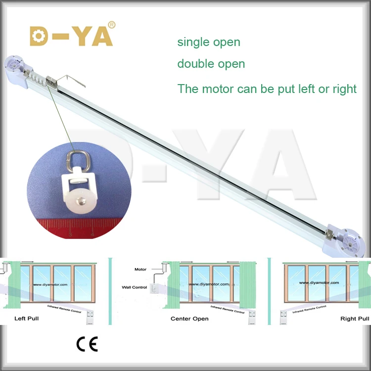 1 м ширина окна Электрический алюминиевый занавес двигатель трек