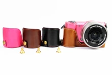 Camera Bottom Case PU Leather Half Body Set Cover For Sony A5100 A5000 With Battery Opening