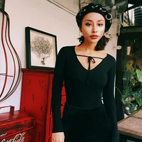 Momoluna Woman New 2017 summer v-neck lace-up casual  t-shirt t shirt tops vetement camiseta tee shirt femme clothes women s m 