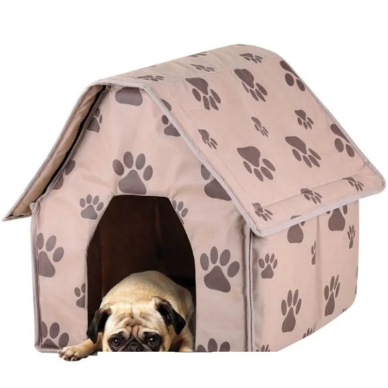 Удобный прочный портативный складной собачий домик кровать для кошки для собаки щенка с уникальным милым маленьким отпечатком питомца