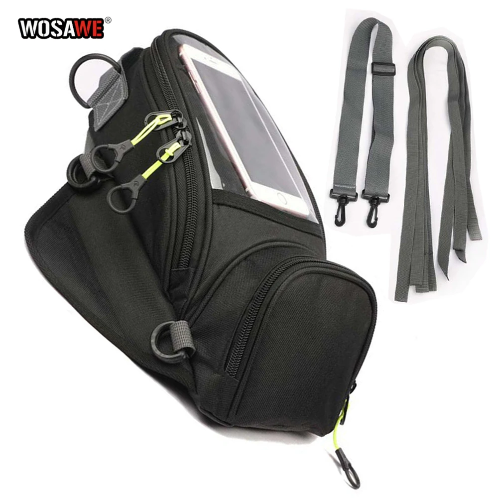 

WOSAWE Motorcycle Fuel Bag Mobile Phone Navigation Bag Multi-functional Small Oil Tank Package Magnetic Fixed Straps Fixed