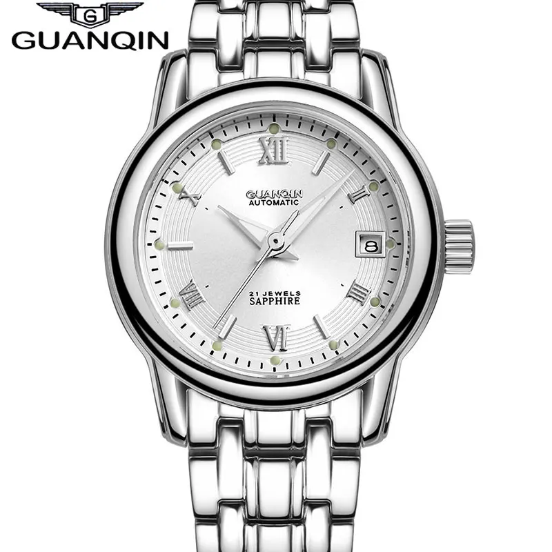 

2014 New Fashion Women Dress Wristwatch Luxury Brand QUANQIN Lady Waterproof Business Automatic Mechanical Watch Free Shipping