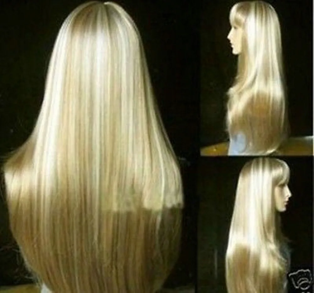 

Hot Sell!heat Party hair Free shipping**** Fashion long blonde straight hair wig