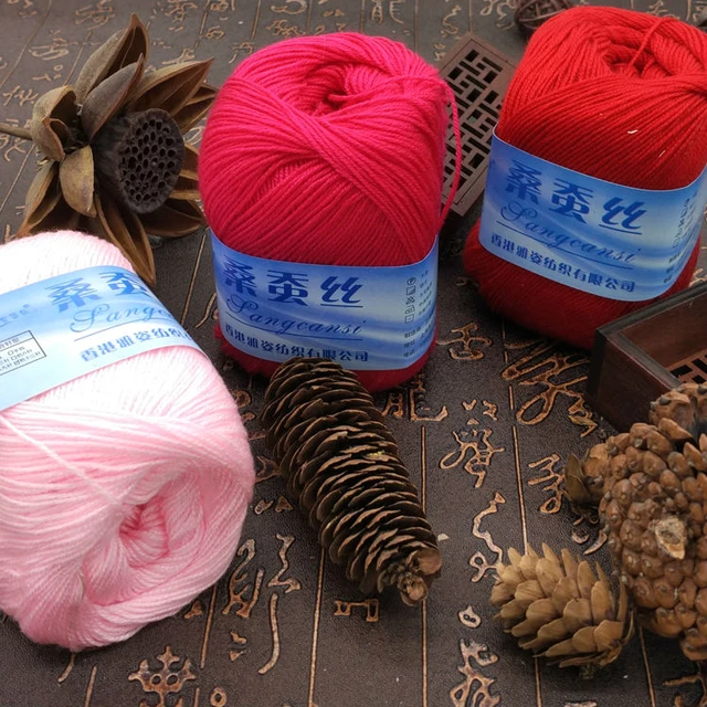 100g Hand Knitting Cake Yarn Gradient Ombre Colorful Crochet Woven DIY  Thread 