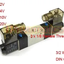 Высокое качество 3/2 1/8 ''вход и выход AirTAC Тип Пневматический электромагнитный клапан 3V220-06 DC12V две катушки DIN