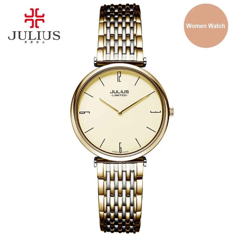 

Julius Limited Edition Women Steel Ultra-thin 6.5mm Silver Rose Gold Japan Quartz Movt 30m Waterproof Ladies Dress Watch JAL-032