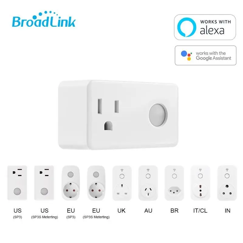 BroadLink SP2 SP3 SP3S, Wi-Fi умная вилка, умный таймер, Wi-Fi умная розетка, Google Home Alexa Голосовое управление