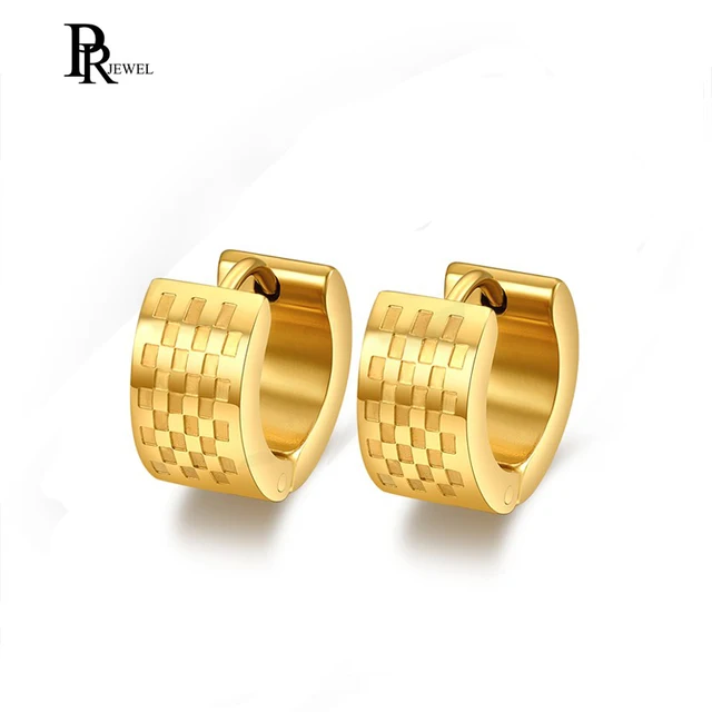 Aliexpress Men S Stainless Steel Hoop Earrings Gold Color Men S Stainless Steel Hoop Earrings Gold Color Hiphop Earring For Male