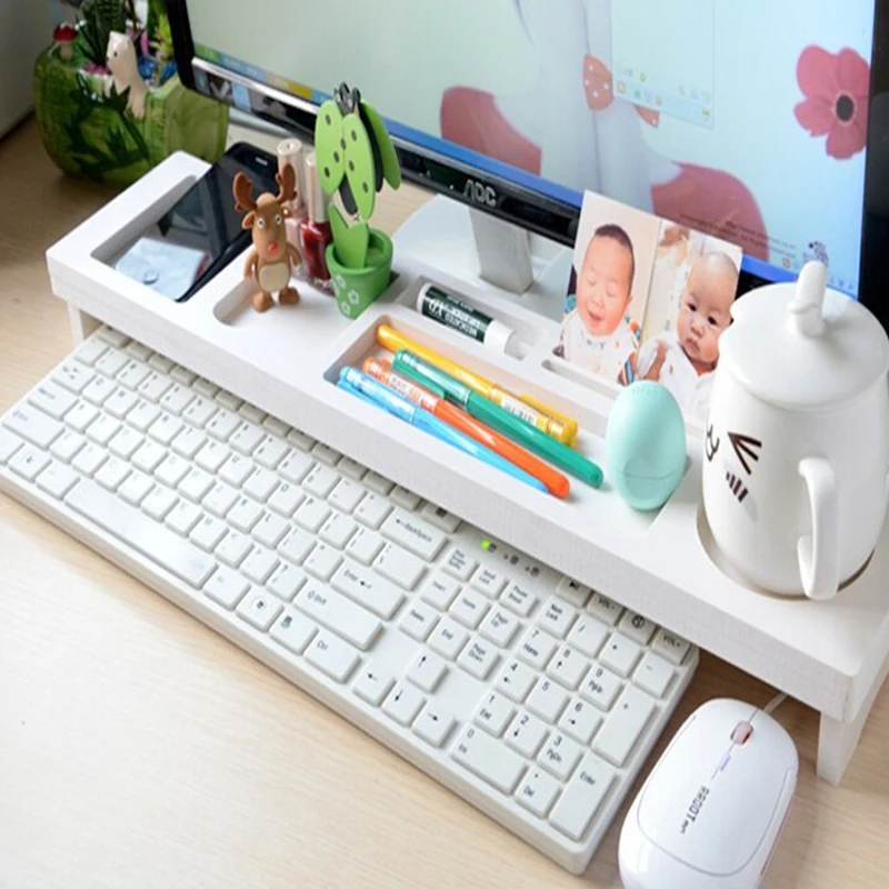  Desk Storage Shelf Office Desktop Organizer Phone Keyboard Storage Pen Shelf Desktop Organizer Shel