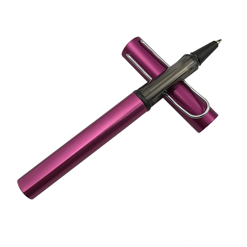 1 шт. Классическая Черная Ручка-роллер 0,7 мм черные чернила Заправка металлические офисные ручки для мужчин 9 цветов на выбор - Цвет: energetic pink