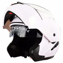 white 2017 Flip Up Racing Helmet Modular Dual lens Motorcycle Helmet Full Face M L XL XXL men or women hot sale helmet kasa
