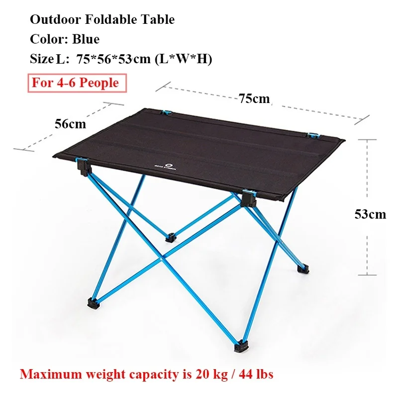 Садовые настольные стулья, переносные, для рыбалки, складные, для кемпинга, настольные стулья, Оксфорд, алюминиевый сплав, для пляжа, путешествий, твердые, маленькие сиденья - Цвет: table-L-Blue