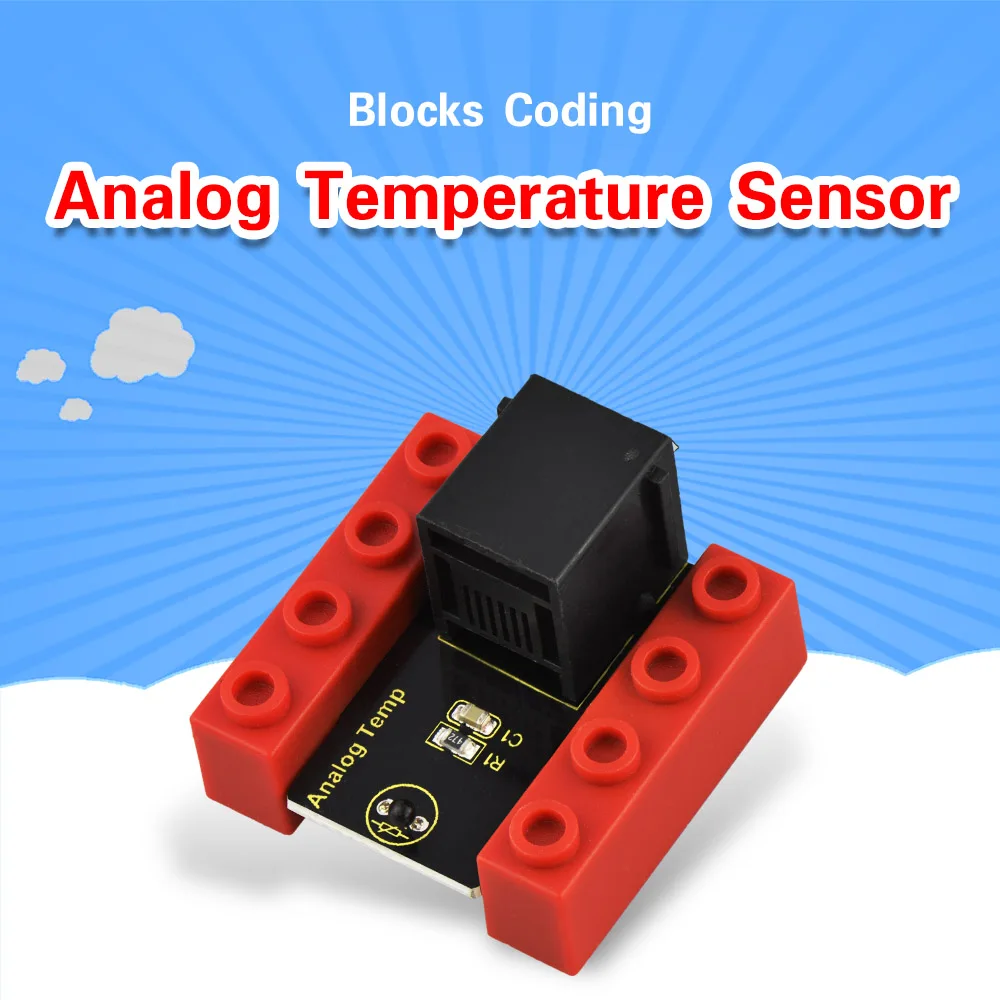 

kidsbits Blocks Coding Analog Temperature Sensor Module for Arduino STEAM EDU (Black and Eco-friendly)