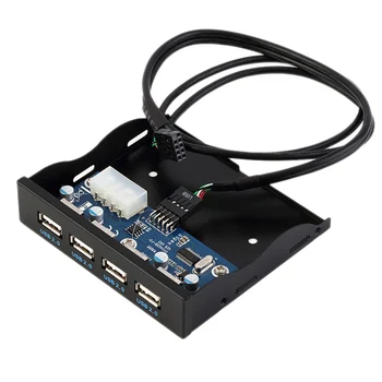 

Front Panel 4 Ports USB Hub 2.0 Expansion Adapter Portable Connector HA EM88