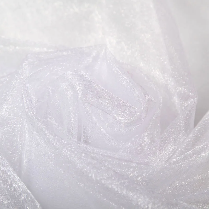 48 см х 5 м свадебная пряжа Тюль рулон прозрачная органза ткань день рождения вечеринка Свадьба церемония фон перила украшения - Цвет: white