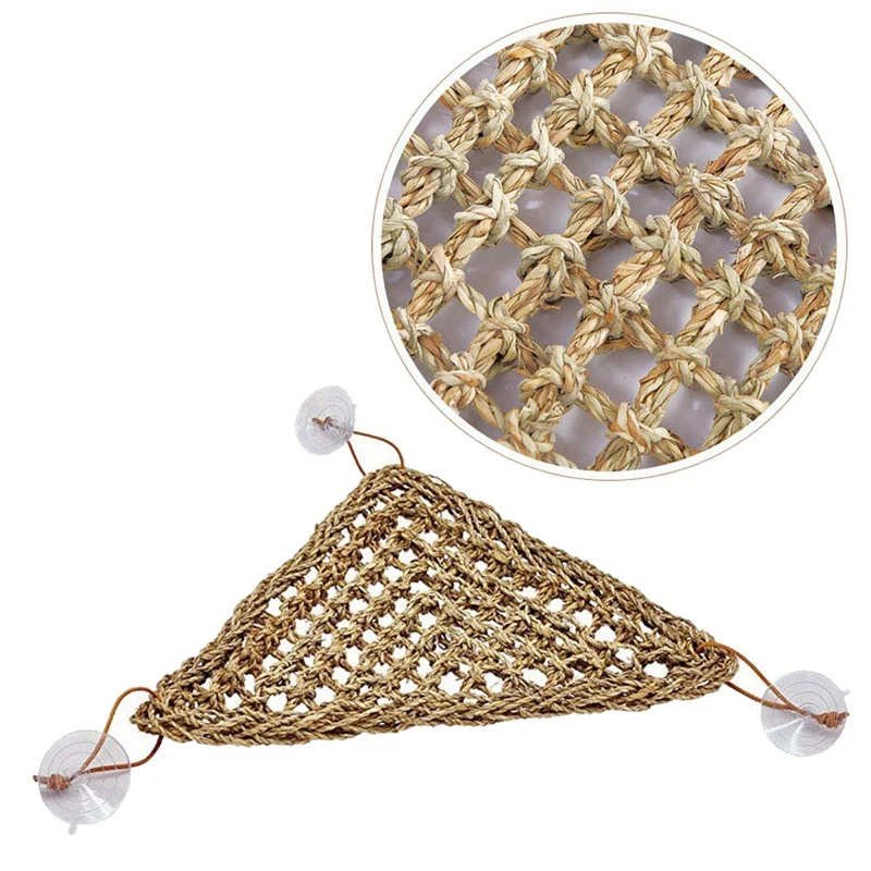 

Bearded Dragon Hammock Lizard Lounger,100% Natural Seagrass Fibers for Reptiles,Geckos,Iguanas,Hermit Crabs and Snakes,Triangu