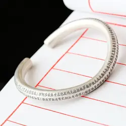 Ретро тайский Серебряные ювелирные изделия оптовая продажа ручной работы S999 серебро браслет Гуаньинь Бодхисаттвы сердце серебряный