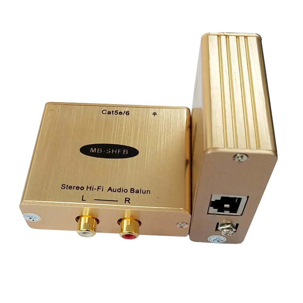

CAT5 RCA Hi-Fi Audio Adapter Analog audio to RJ45 Converter Stereo Audio over cat5/6 Extender With Eliminate Noise