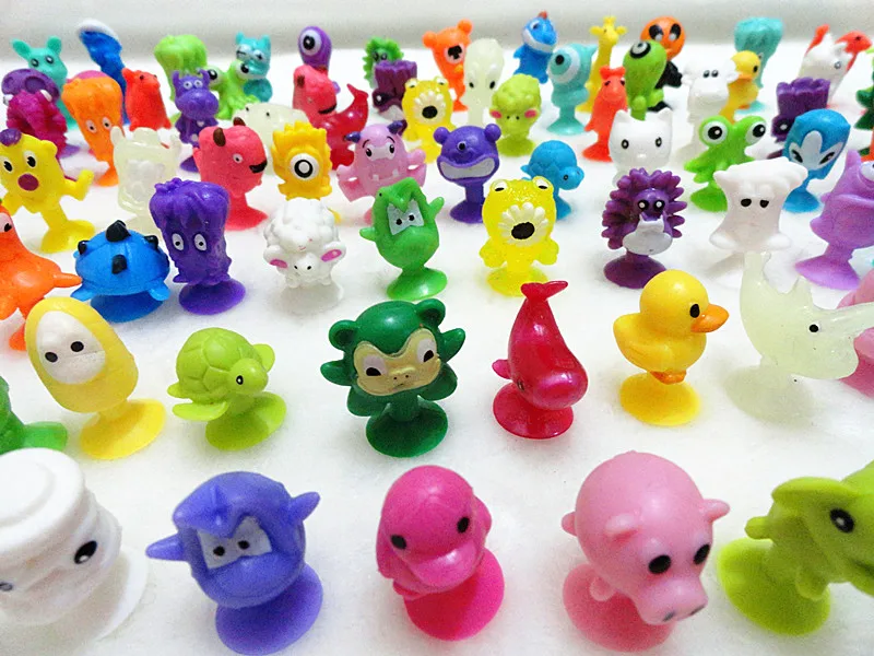 

O for U Mini Sucker Dolls Marine Land Strange Animal Cupule Suckers kids Action Toy Capsule Model Suction Cup Puppets 50 Pcs/lot