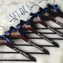 Набор из 6 персональный подружки невесты на свадьбу, надпись «Bride Tribe» вешалки для одежды с именами свадебный душ фрейлина вешалка подарки на вечеринку