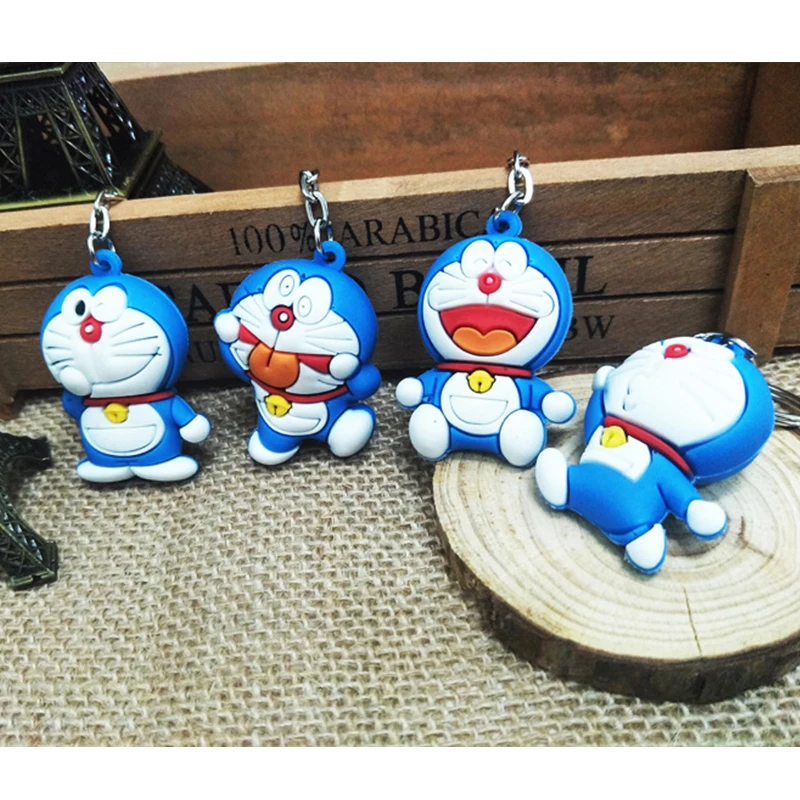 Doraemon фигурка игрушки 3D мультяшный кулон брелок много удовольствия дисплей сокровища Минифигурки ПВХ брелок детские игрушки