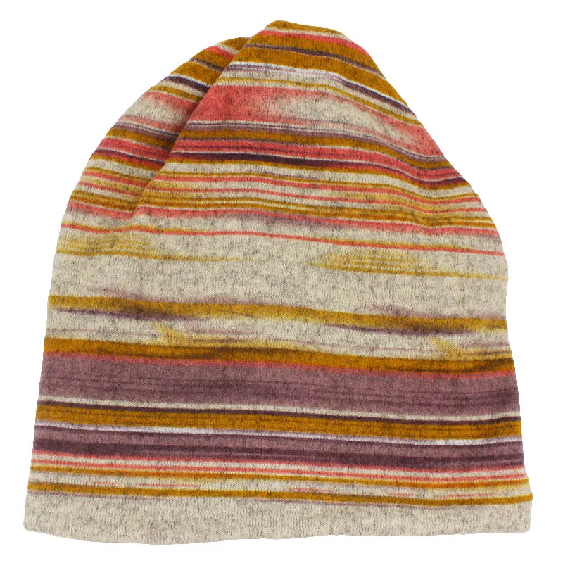LOVINGSHA Autumn Winter Thin Women Skullies Beanies Striped Design Hats For Men Fashion Feminino Multifunction Scarf HT109
