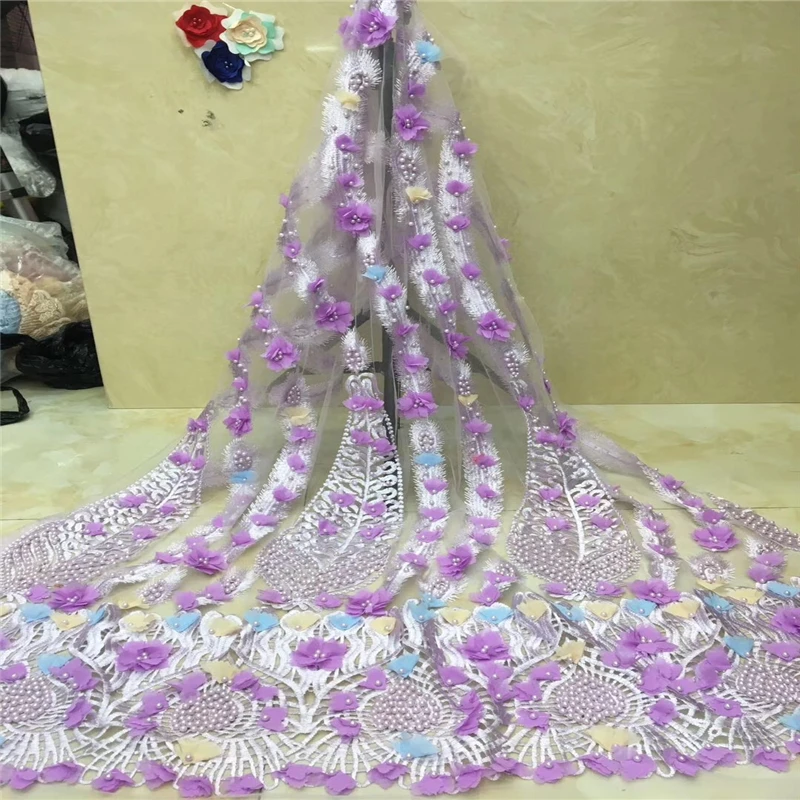 

VILLIEA Heavy Beads French Nigerian Laces Fabrics High Quality Tulle African Laces Fabric Wedding African French Tulle Lace