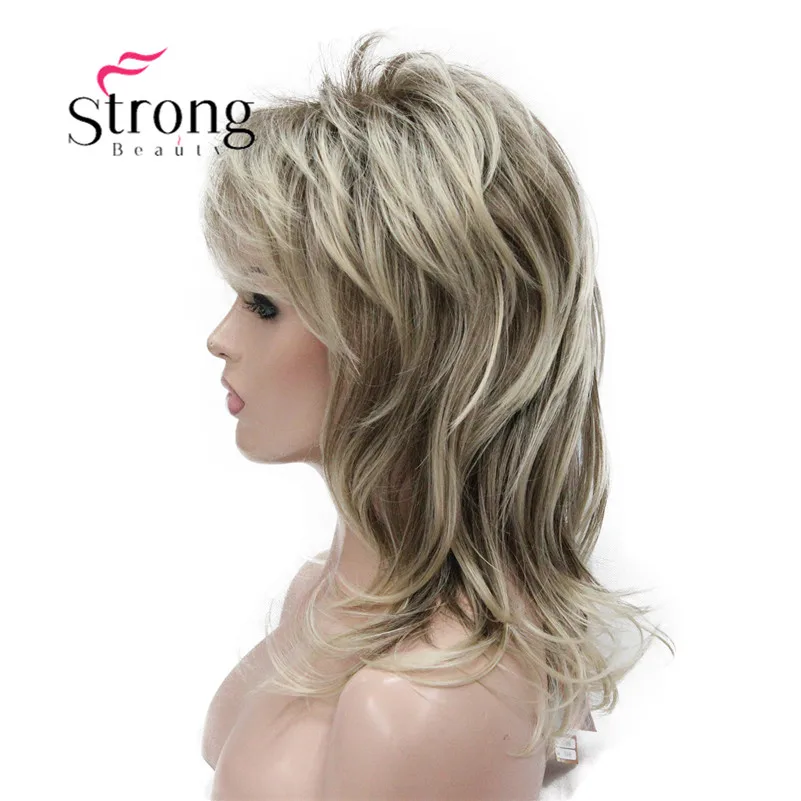 StrongBeauty Long Shaggy Layered Ombre Blonde Classic Cap Full Synthetic Wig Women's Wigs COLOUR CHOICES