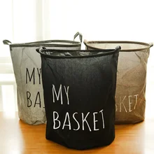 48x41 см хлопковое белье сплошной цвет с ручкой Корона льняная Zakka винтажная корзина для хранения белья складная корзина большой емкости