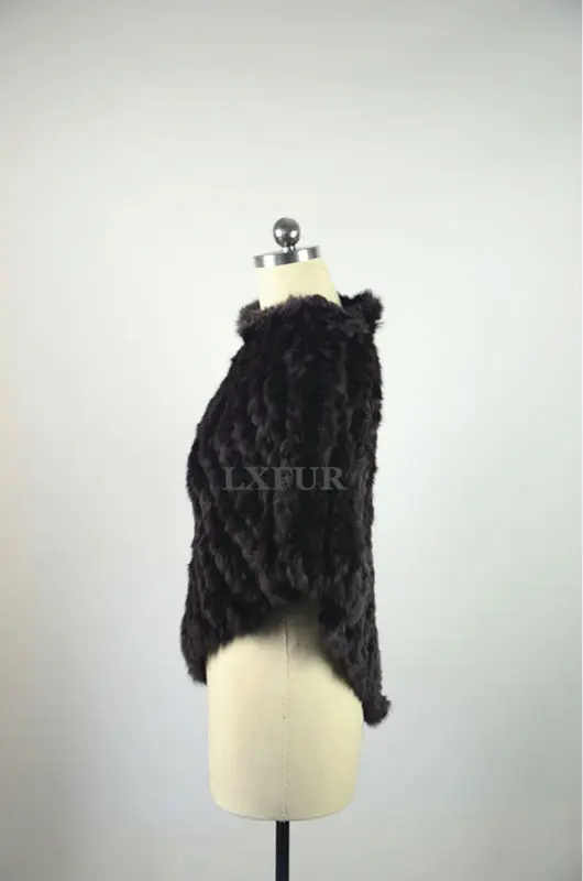 Классические женские вязаные шали из кроличьего меха, женские модные пончо из натурального меха в полоску, повседневные закрытые шали из пашмины, один размер LX00100