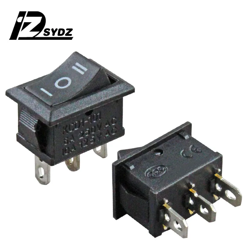 

KCD1 boat type switch 15X21mm 6A250V 3-pin 3-gear boat type button black switch