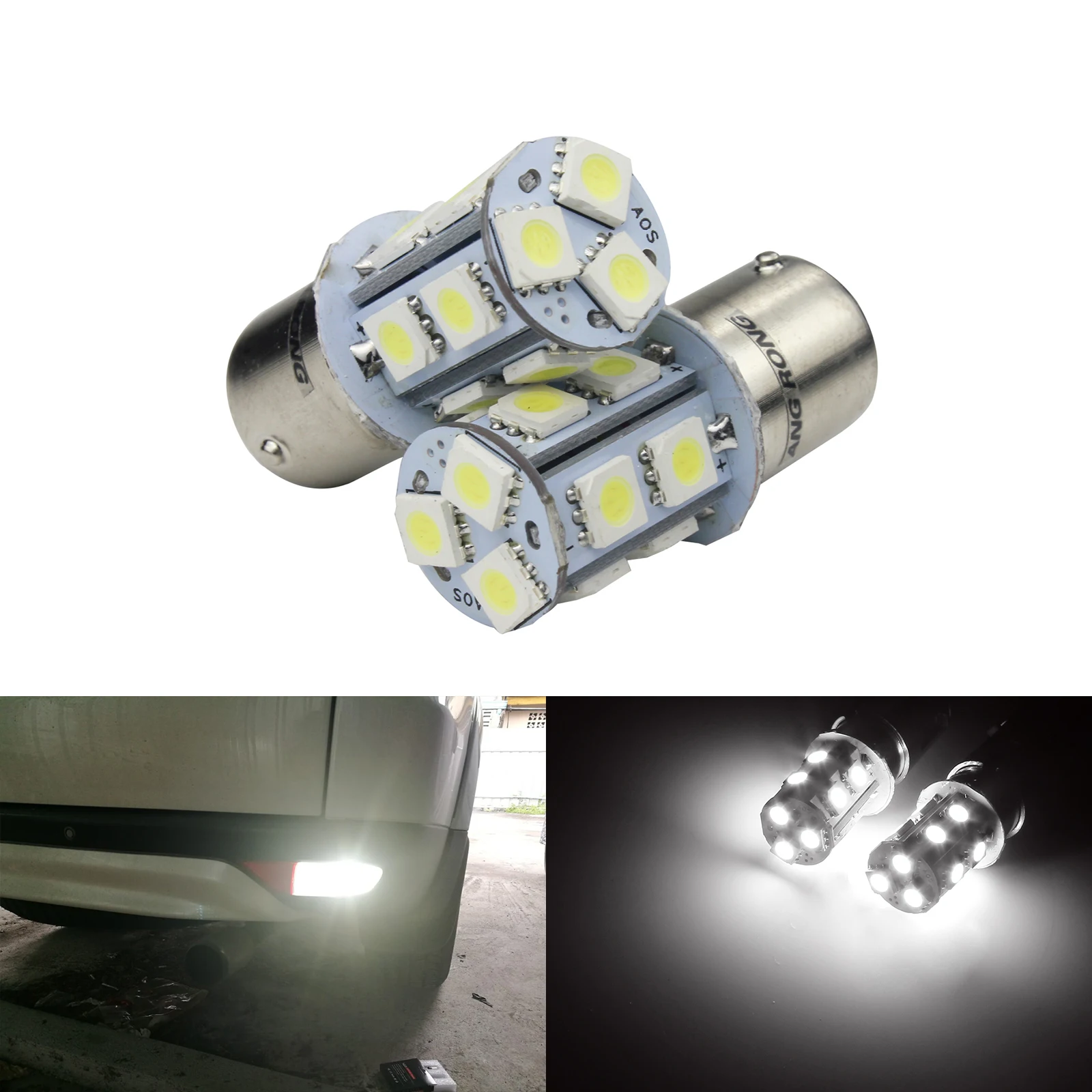 ANGRONG 2X 1156 BA15S 13 SMD 5050 R10W светодиодные Белые Автомобильные фары противотуманные
