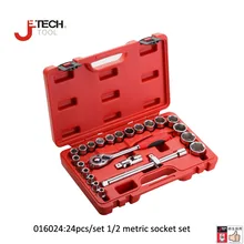 Jetech 24 in 1 CRV Cr mo 1 2 DR metric socket set kit ferramenta car
